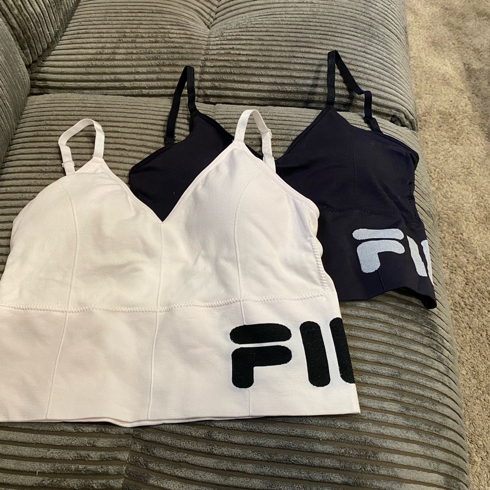 Fila woman’s crop tank bralette M lot of 2